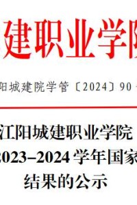 江阳城建职业学院关于追加2023-2024学年国家奖学金评审结果的公示