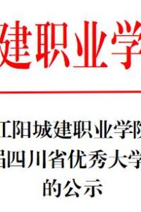 江阳城建职业学院关于2025届四川省优秀大学毕业生名单的公示