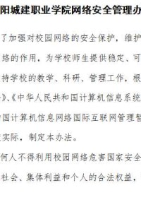 江阳城建职业学院网络安全管理办法